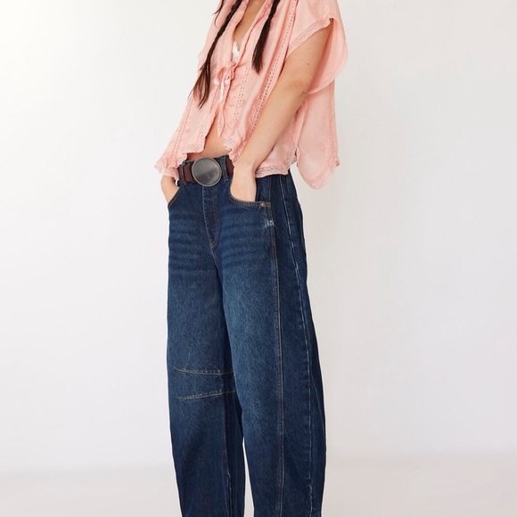 Free People Barrel Jeans Deep End - Picture 4 of 5